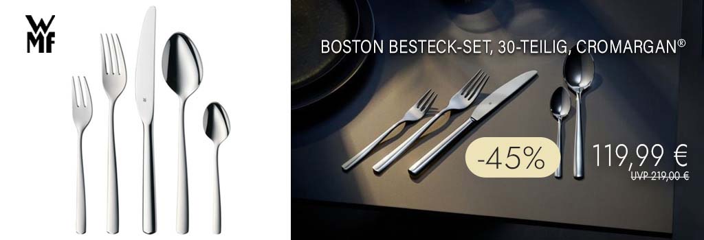 -45% | Boston Besteck-Set, 30-teilig, Cromargan®