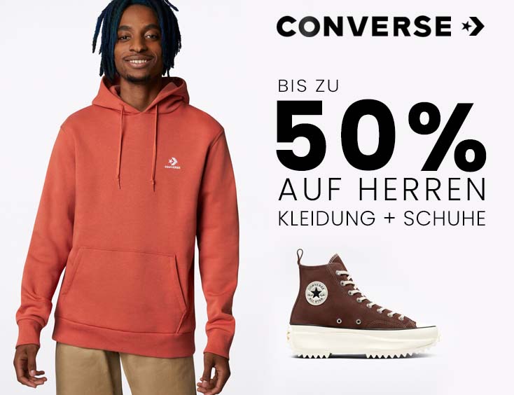 Converse: Bis zu 50% Rabatt auf Männer Kleidung und Schuhe
