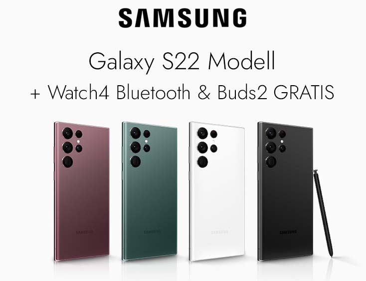 Galaxy S22-Modell kaufen und Galaxy Watch4 Bluetooth & Buds2 GRATIS dazu