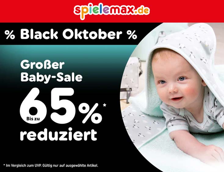Bis zu 65% im Black Oktober Baby Sale