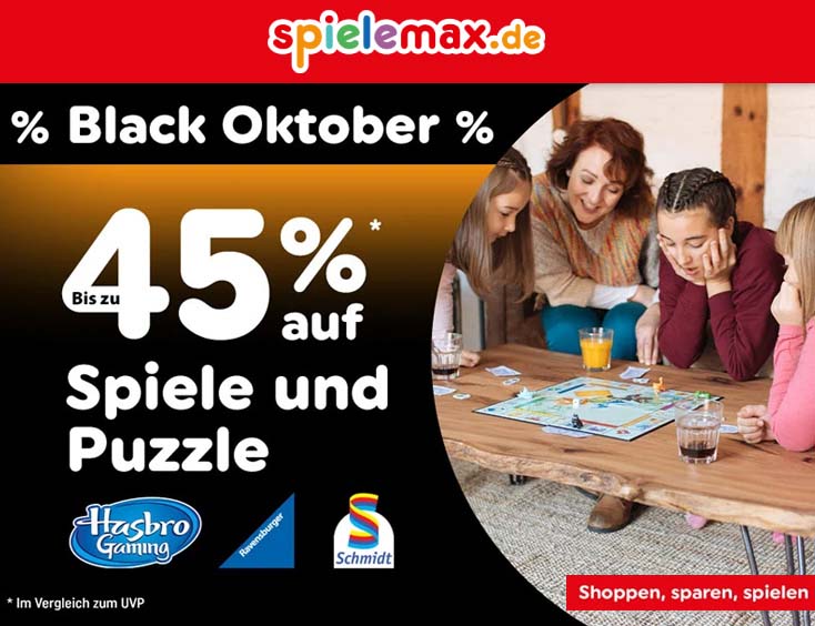 Black Oktober: Bis zu 45% auf Puzzle & Spiele