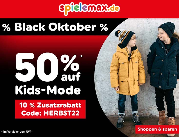 Black Oktober Sale - Kids-Mode 50% reduziert