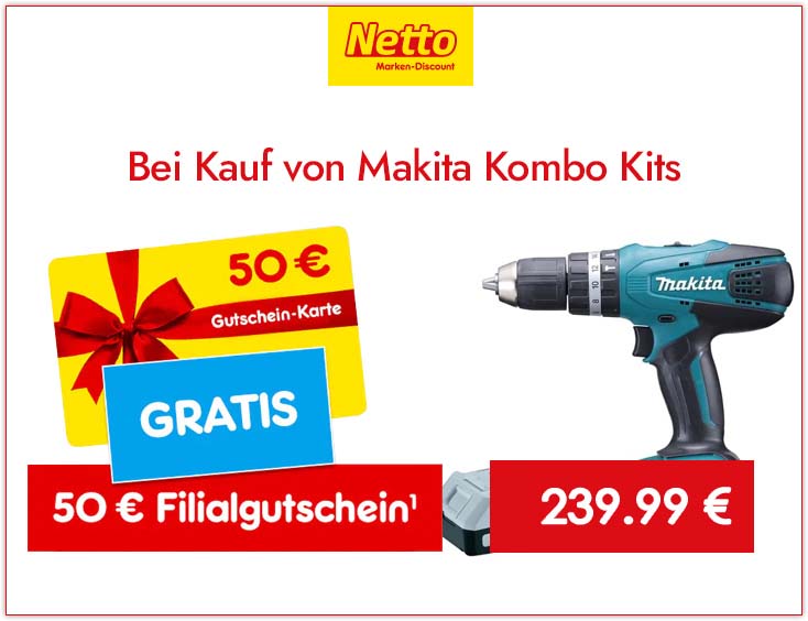 50 € Gutschein bei Makita Kombo Kits Kauf