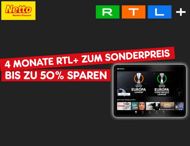 4 Monate RTL+ zum Sonderpreis von nur 9,99 €