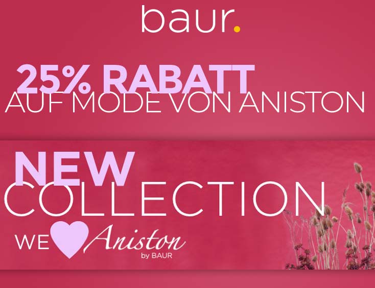 25% Rabatt auf Mode von Aniston