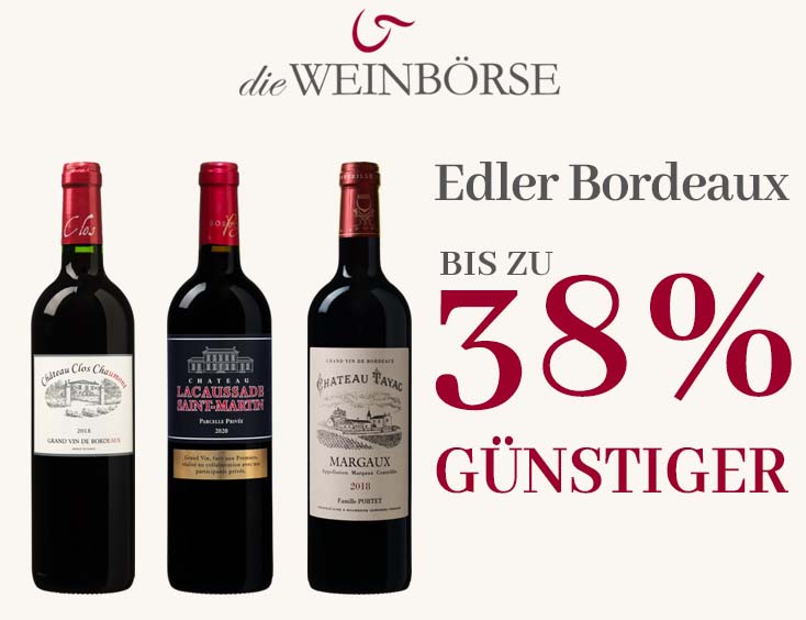 Edler Bordeaux bis zu 38% günstiger