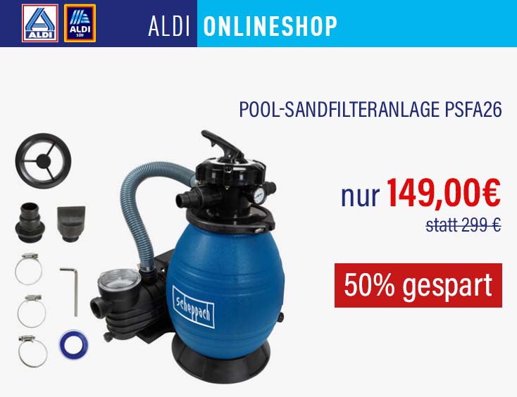 -50% | SCHEPPACH Pool-Sandfilteranlage PSFA26