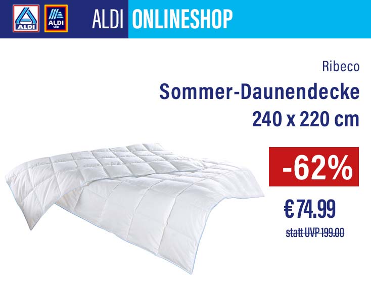 -62% Sommer-Daunendecke 240x220