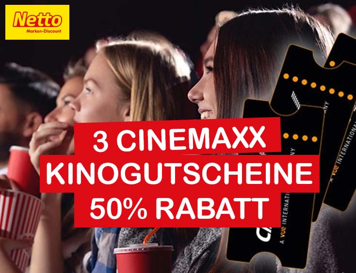3 CinemaxX Kinogutscheine 50% RABATT