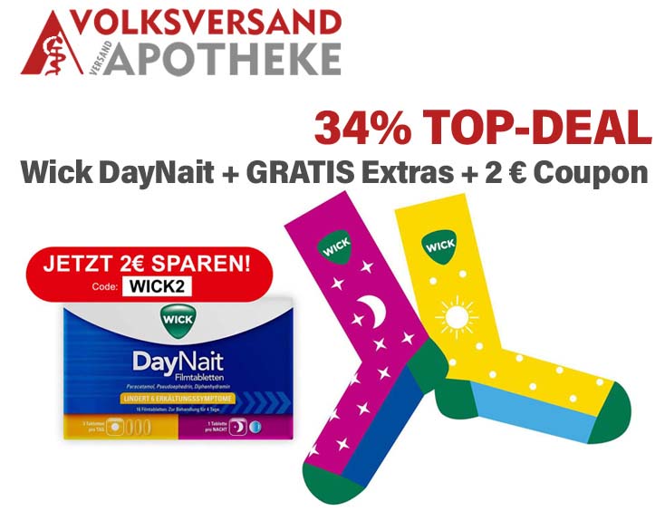 34% TOP-DEAL: Wick DayNait + GRATIS Extras + 2 € Coupon