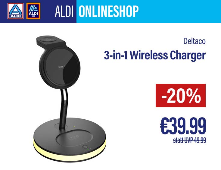 3-in-1 Wireless Charger 20% Rabatt