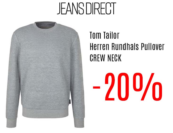 -20% | Tom Tailor Herren Rundhals Pullover CREW NECK