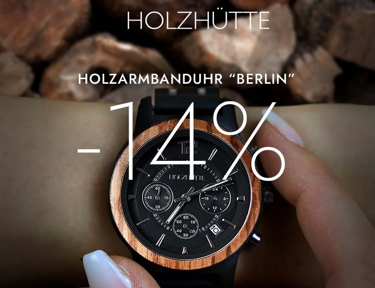 Holzarmbanduhr "Berlin" 14% Rabatt
