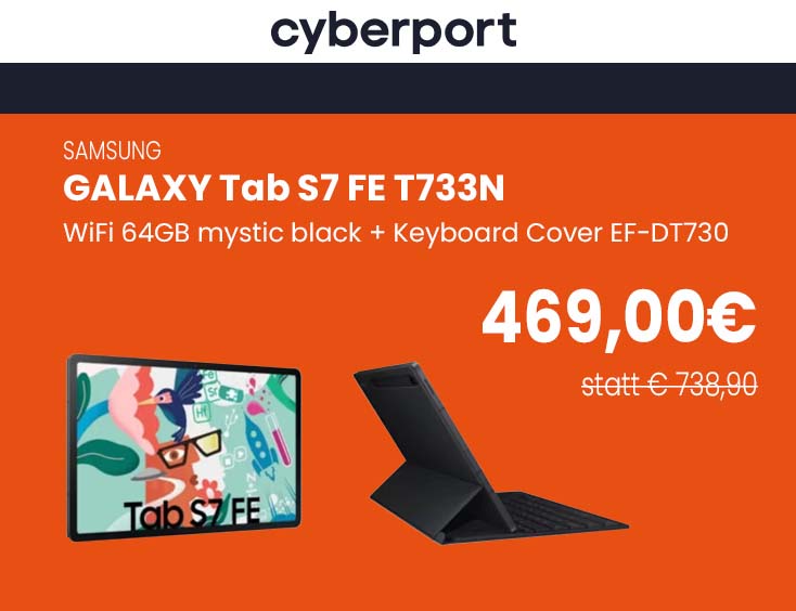 Samsung GALAXY Tab S7 FE T733N + Keyboard Cover