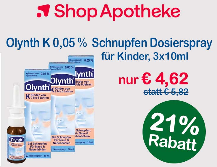 -15% | Olynth® K 0,05 % Schnupfen Dosierspray für Kinder