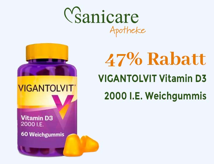 -47% | VIGANTOLVIT Vitamin D3 2000 I.E. WEICHGUMMIS
