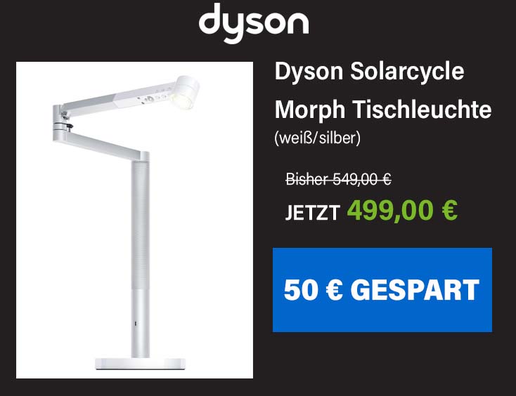 -50€ | Dyson Solarcycle Morph Tischleuchte (Weiß/Silber)