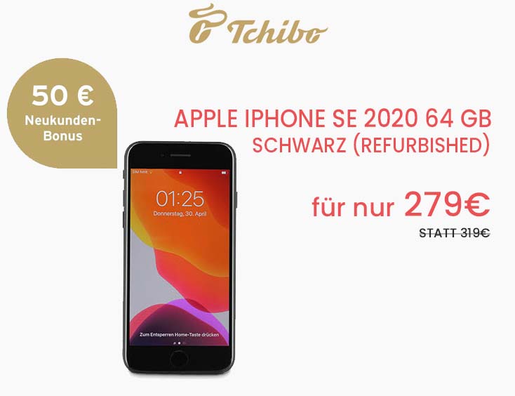 Apple iPhone SE 2020 64GB für nur 279€