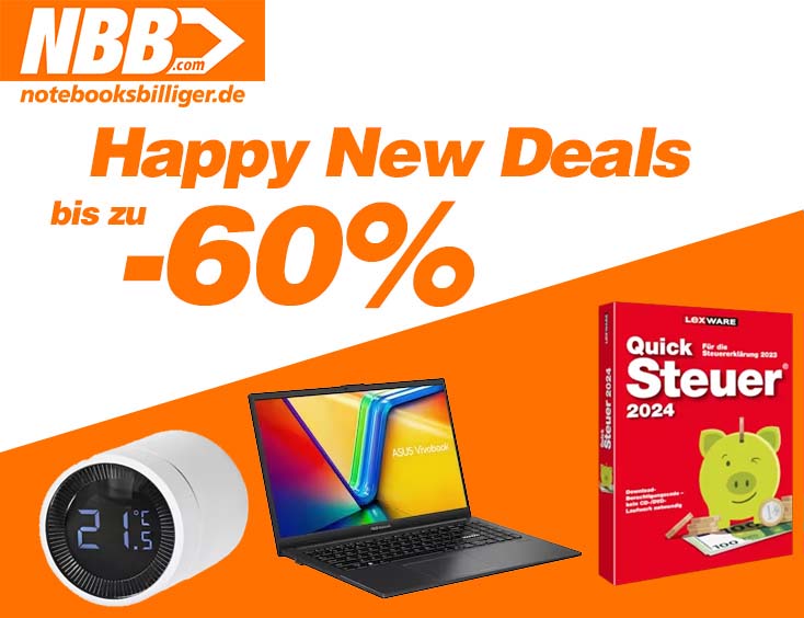notebooksbilliger.de Happy New Deals - Bis zu -60%