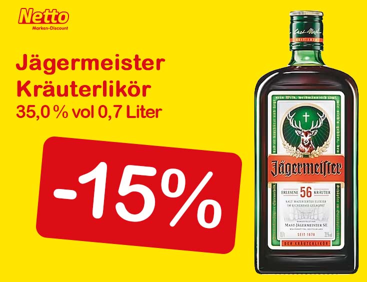 -15% | Jägermeister Kräuterlikör 35,0 % vol 0,7 Liter