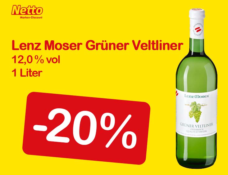 -20% | Lenz Moser Grüner Veltliner 12,0 % vol 1 Liter