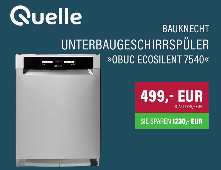 BAUKNECHT Unterbaugeschirrspüler »OBUC Ecosilent 7540«