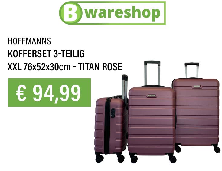 Hoffmanns Kofferset 3-teilig - XXL 76x52x30cm - Titan Rose