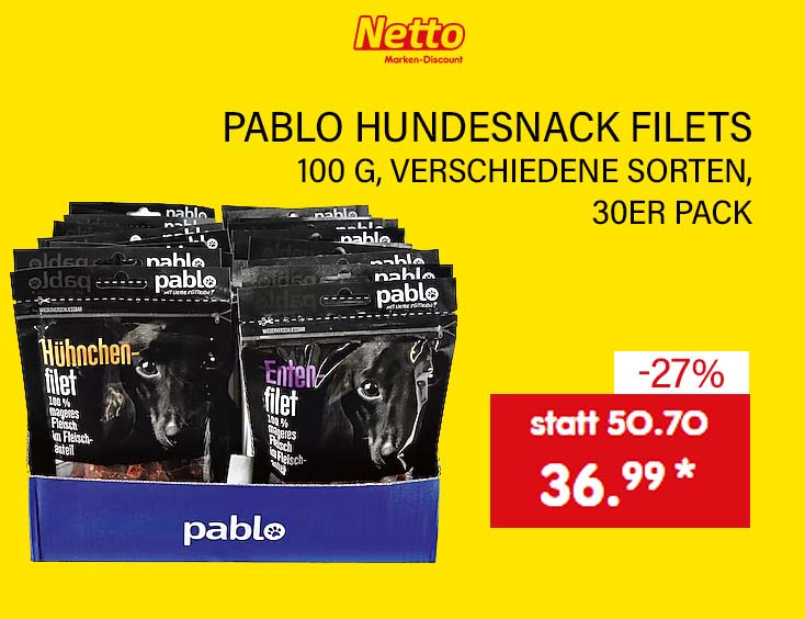 -27% | Pablo Hundesnack Filets