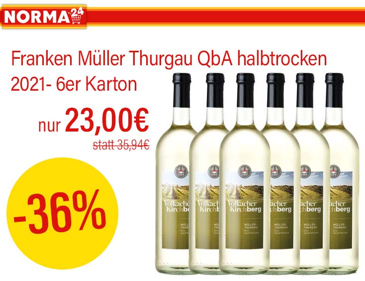 -36% | Franken Müller Thurgau QbA halbtrocken