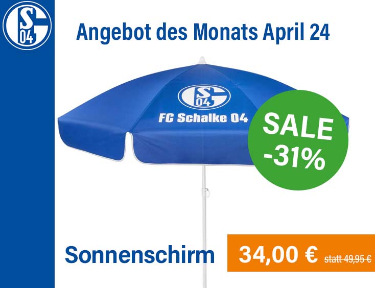 -31% | Schalke 04 Sonnenschirm | Angebot des Monats April 24