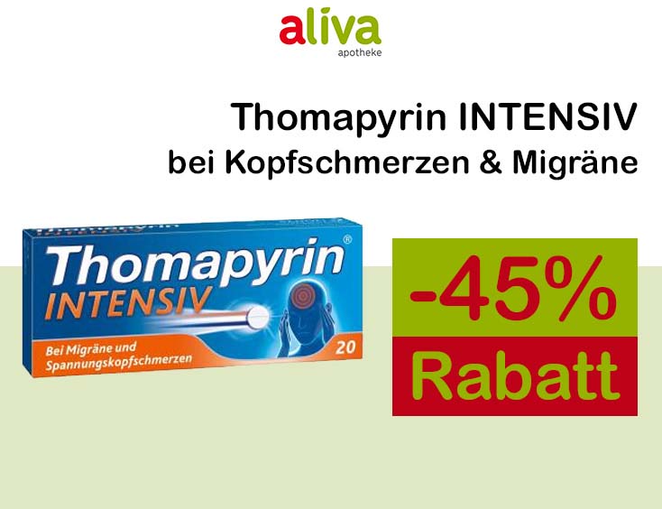 -45% | Thomapyrin INTENSIV bei Kopfschmerzen & Migräne