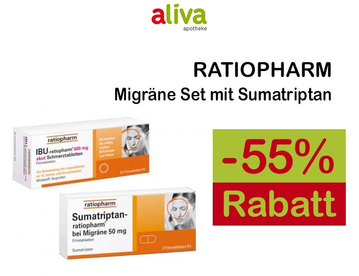 -55% | Migräne Set Ratiopharm mit Sumatriptan