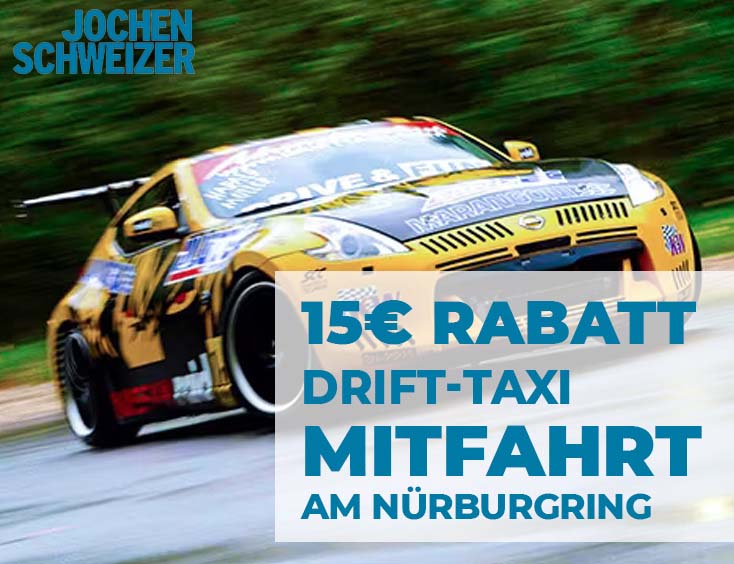 15€ Rabatt | Drift-Taxi Mitfahrt am Nürburgring