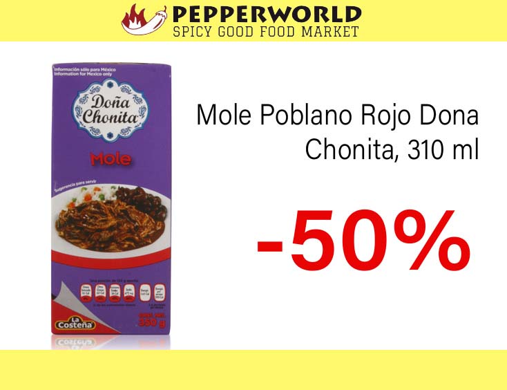 -50% | Mole Poblano Rojo Dona Chonita, 310 ml