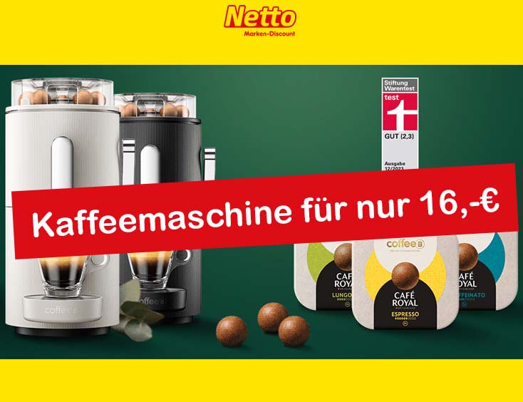 CoffeeB Kaffeemaschine für nur 16 €