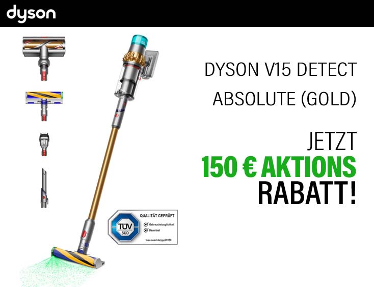 150€ Rabatt | Dyson V15™ Detect Absolute (Gold)