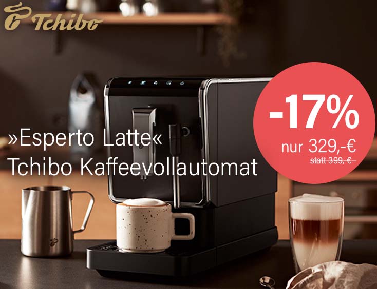 -17% | Tchibo Kaffeevollautomat „Esperto Latte“ für 329€