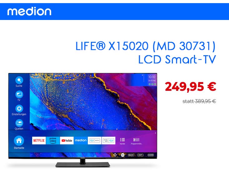 -35% | Medion LIFE® X15020 (MD 30731) LCD Smart-TV