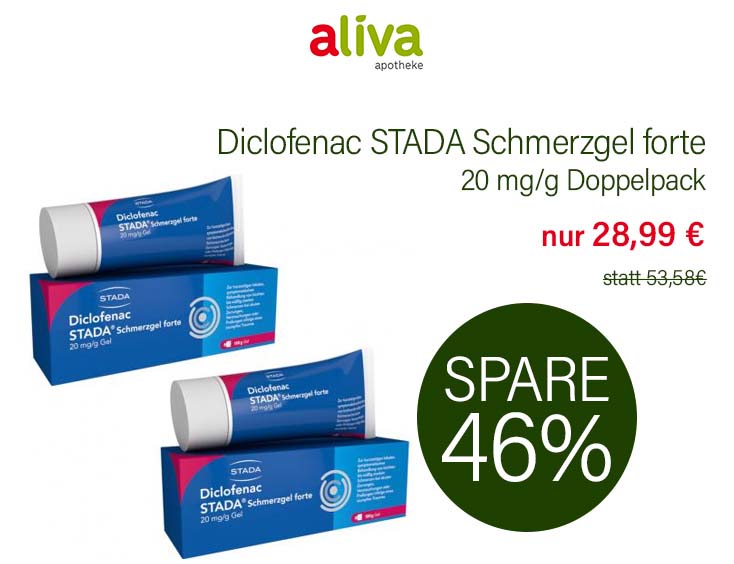Diclofenac STADA Schmerzgel forte 20 mg/g Doppelpack | -46%