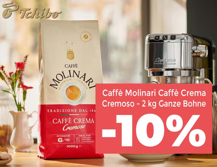 -10% | Caffè Molinari Caffè Crema Cremoso - 1 kg Ganze Bohne