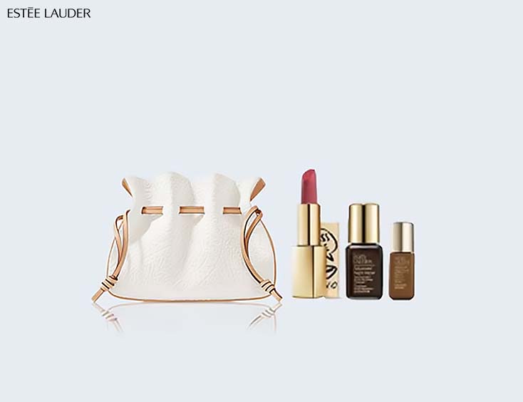 GRATIS: Estée Lauder Makeup Bag & Lippenpflege