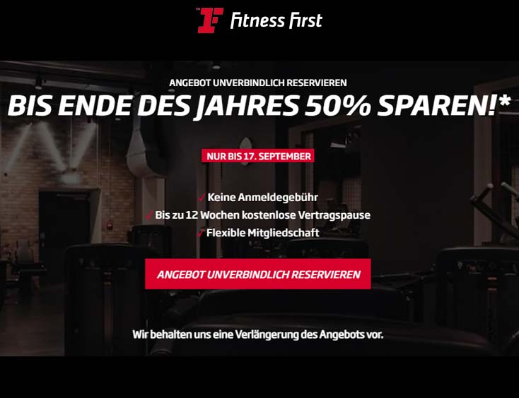 Fitness First | 50% Sparen