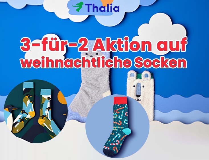 3-für-2 Aktion auf weihnachtliche Socken!