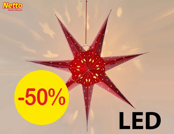 -50% | Dekoration Weihnachts LED-Stern 60 cm