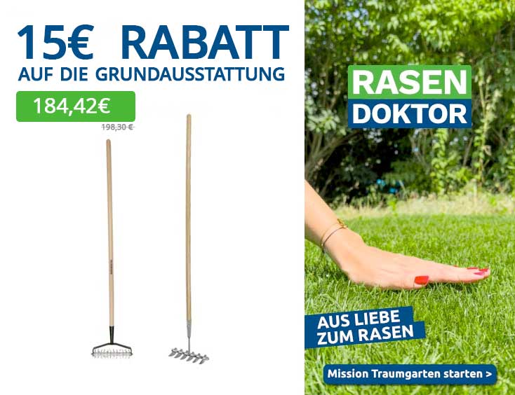 14€ Rabatt auf die Rasen-Grundausstattung