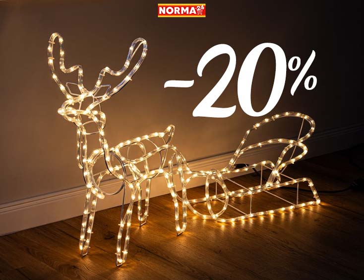 -20% | LED Rentier mit Schlitten