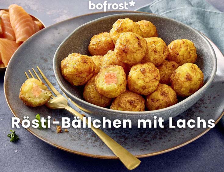 Rösti-Bällchen mit Lachs