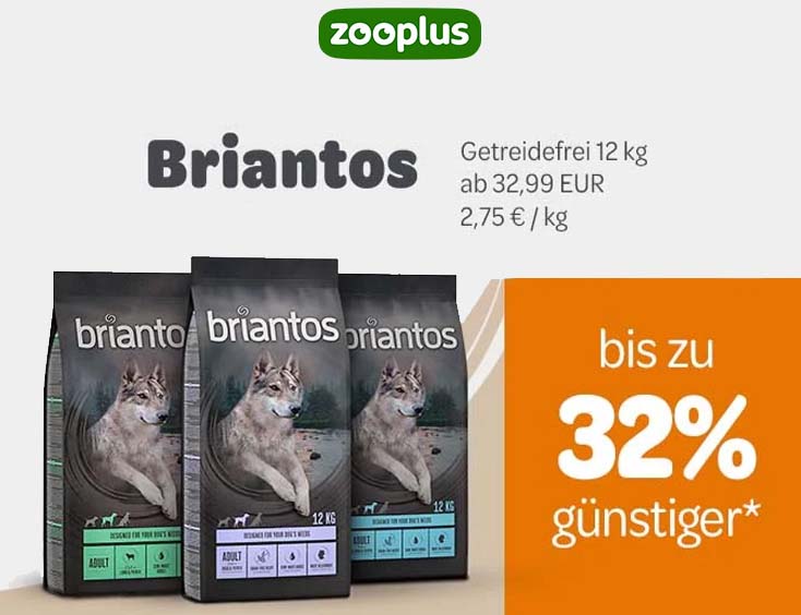 Bis zu 32% Rabatt | briantos Premium-Hundefutter