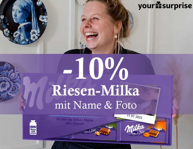 -10% | Riesen Milka personalisieren mit Foto & Name