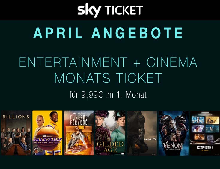 -33% DEAL | Sky Entertainment & Cinema Monats Ticket